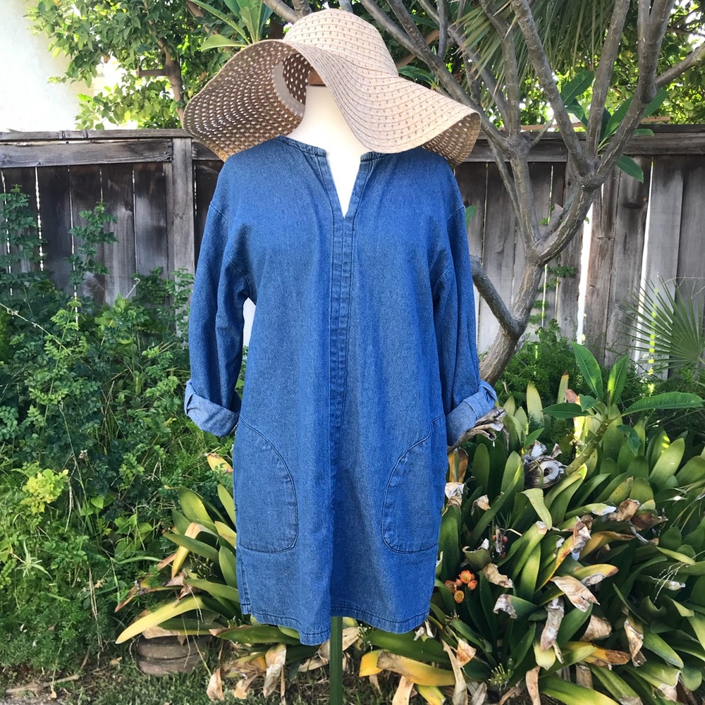 Denim mini dress